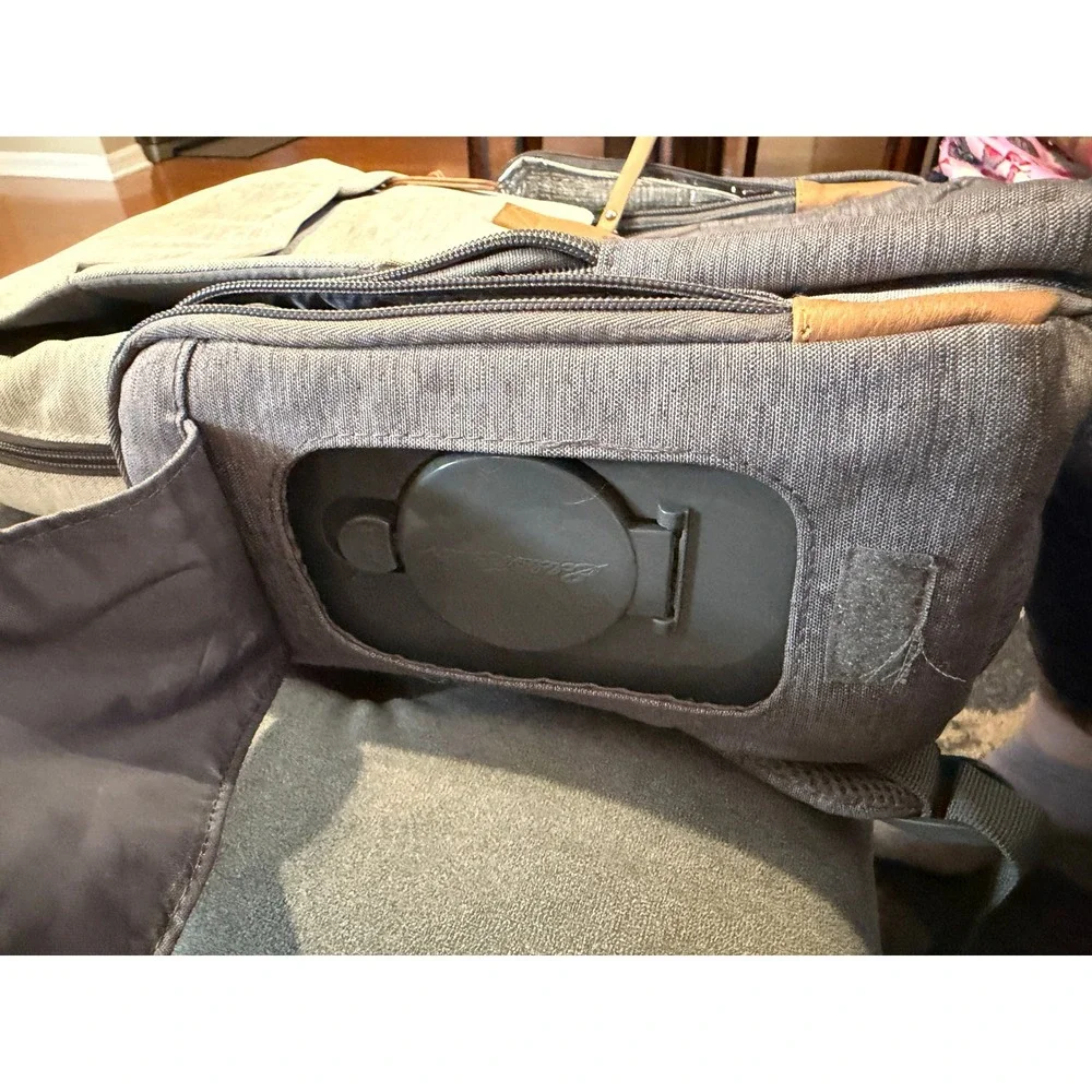 Eddie Bauer Diaper Bag Backpack Unisex Large Grey Good Insulated Wipes Pocket